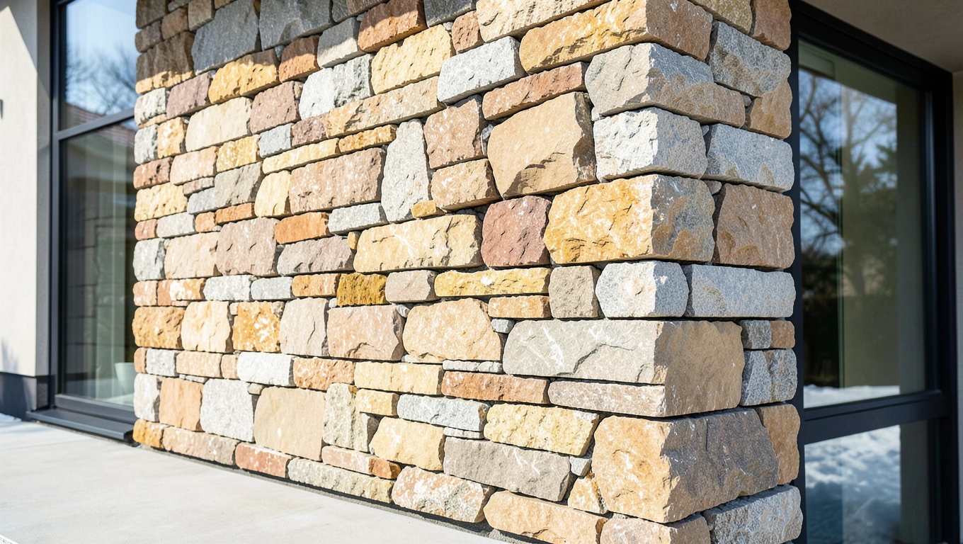 elewacja z kamienia łupanego