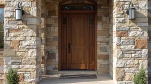Kamień dekoracyjny wokół drzwi zewnętrznych